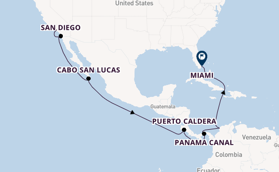 Central America from Los Angeles, California, USA with the MSC Poesia