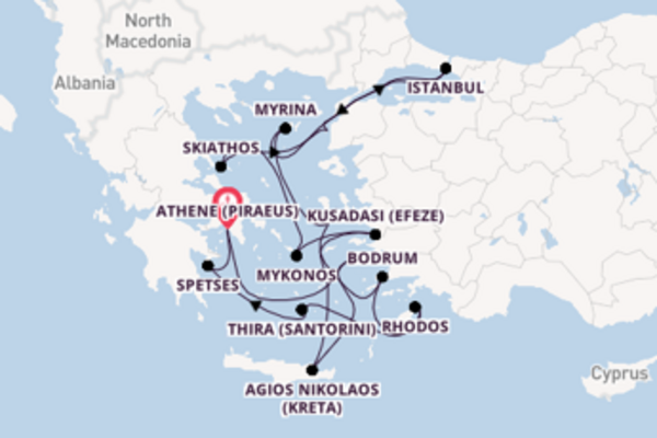 15daagse droomcruise vanuit Athene (Piraeus)