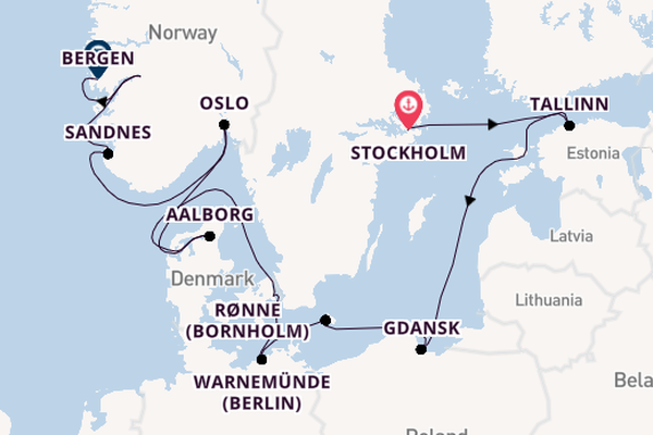 Northern Europe from Stockholm, Sweden with the Viking Saturn
