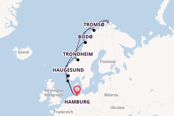 Norwegen ab Hamburg, Deutschland auf AIDAsol