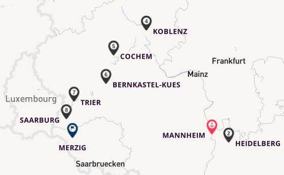 Rijn vanaf Mannheim, Duitsland met de KATHARINA VON BORA