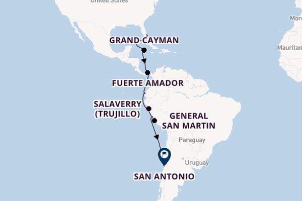 South America from Fort Lauderdale (Port Everglades), Florida, USA with the Oosterdam