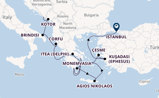 Eastern Mediterranean from Dubrovnik, Croatia with the Seabourn Ovation 