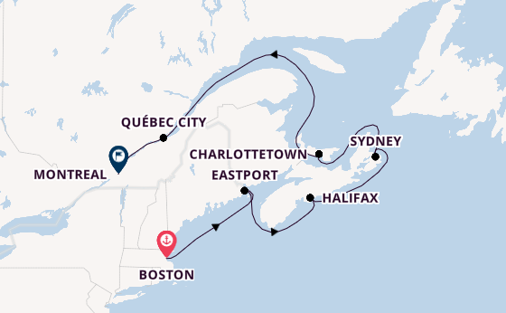 East Coast USA from Boston, Massachusetts, USA with the Volendam