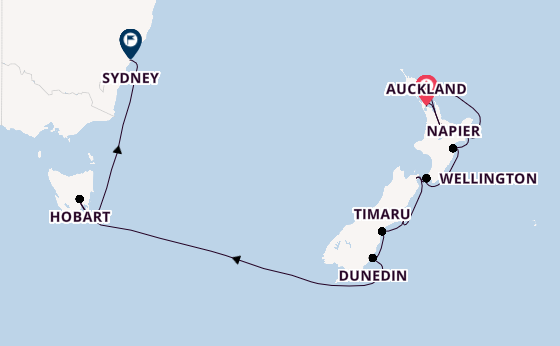 New Zealand from Auckland, New Zealand with the Seven Seas Mariner