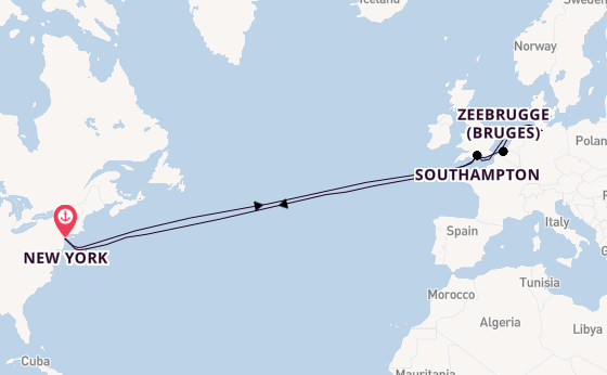 Transatlantic from New York, USA with the Queen Mary 2