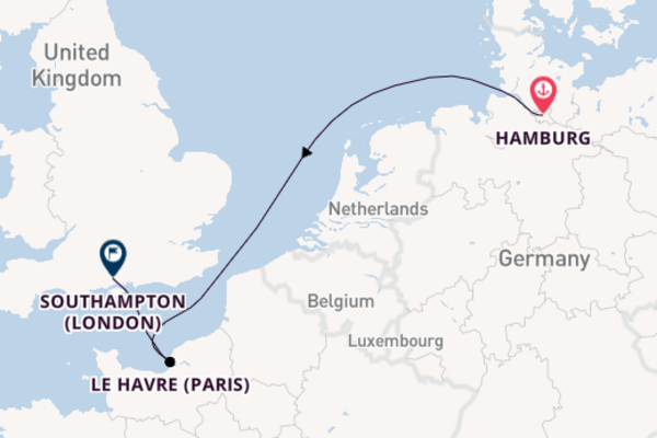 England from Hamburg, Germany with the MSC Virtuosa