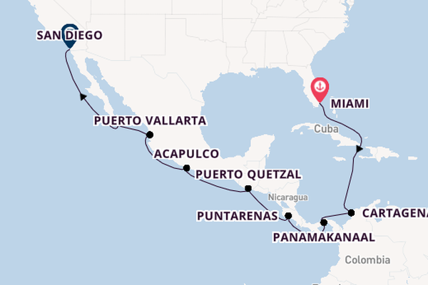Midden-Amerika vanaf Miami, Verenigde Staten met de Norwegian Star