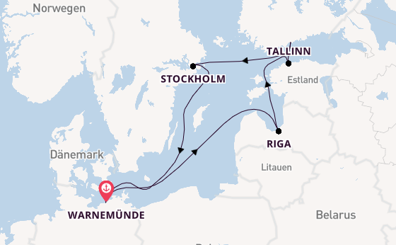 Ostsee ab Warnemünde auf der Mein Schiff 7