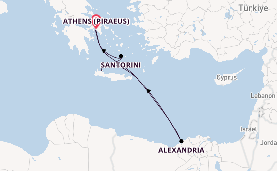 Eastern Mediterranean from Athens (Piraeus), Greece with the Nieuw Statendam