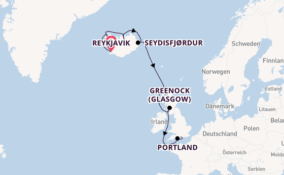 Arktis ab Reykjavik, Island auf der Regal Princess