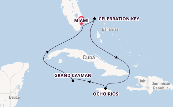 Caribbean vanaf Miami, Verenigde Staten met de Carnival Venezia