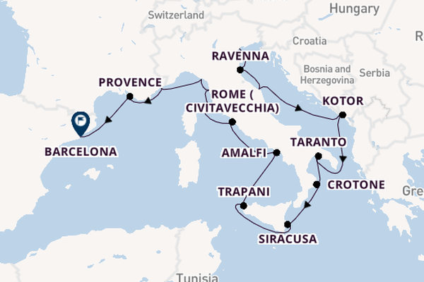 Western Mediterranean from Fusina (Venice) with the Azamara Onward