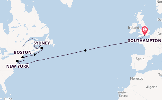 Transatlantic from Southampton, England with the Queen Mary 2
