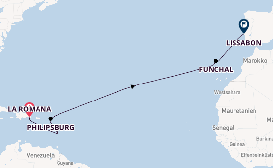 Karibik ab La Romana, Dominikanische Republik auf AIDAbella