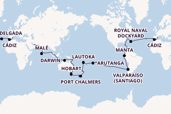 Round-the-World Trip from Dubai, United Arab Emirates with the EXPLORA I