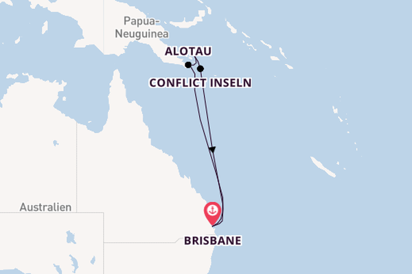 Australien ab Brisbane, Australien auf der Carnival Encounter
