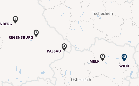 Donau ab Nürnberg, Deutschland auf der Amadeus Star