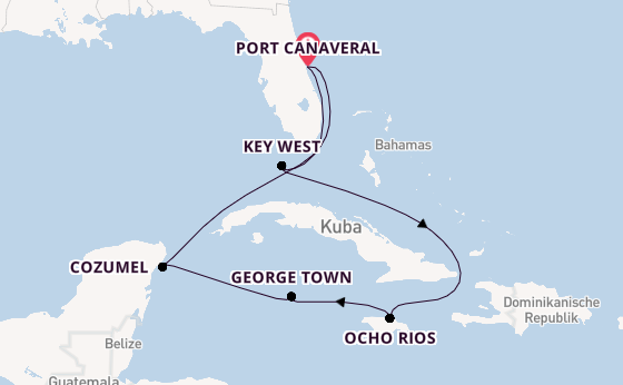 Westliche Karibik ab Port Canaveral, USA auf der Celebrity Apex