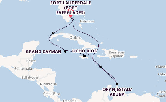 Caribbean from Fort Lauderdale (Port Everglades), Florida, USA with the Regal Princess