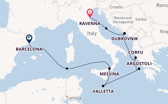 Mediterranean from Ravenna, Italy with the Mariner of the Seas