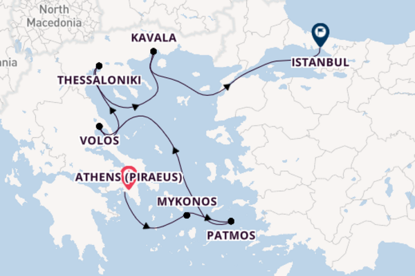 Eastern Mediterranean from Athens (Piraeus), Greece with the EXPLORA I