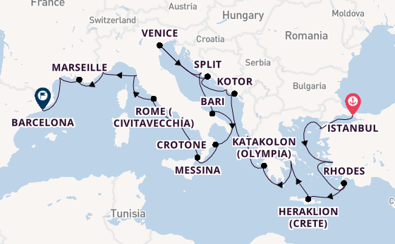 Mediterranean Sea from Istanbul, Turkey with the Viking Jupiter