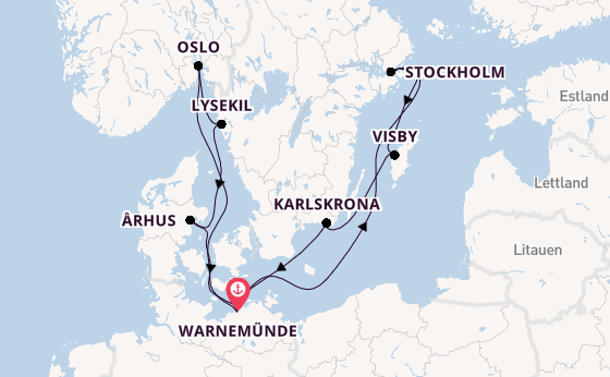 Norwegen ab Warnemünde auf AIDAmar