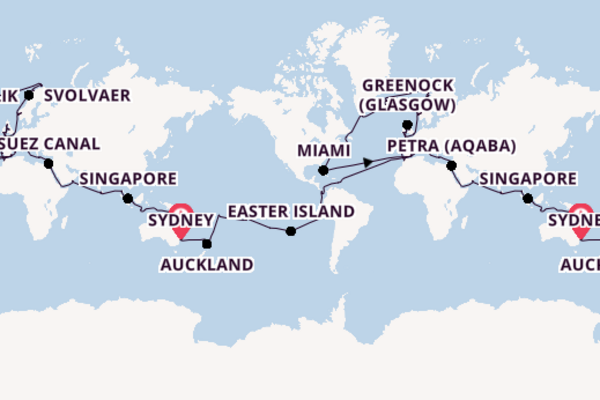 2025 Luxury World Cruise from Sydney