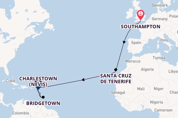 Caribbean from Southampton, England with the Iona