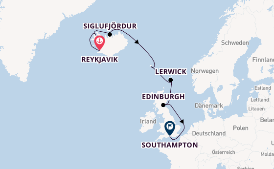 Vereinigtes Königreich ab Reykjavik, Island auf der EXPLORA IV