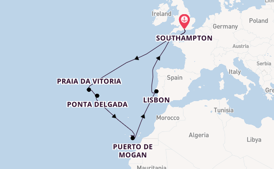 Canary Islands from Southampton, England with the Queen Victoria