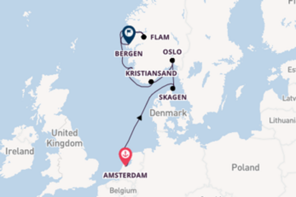 Cruising to Bergen from Amsterdam
