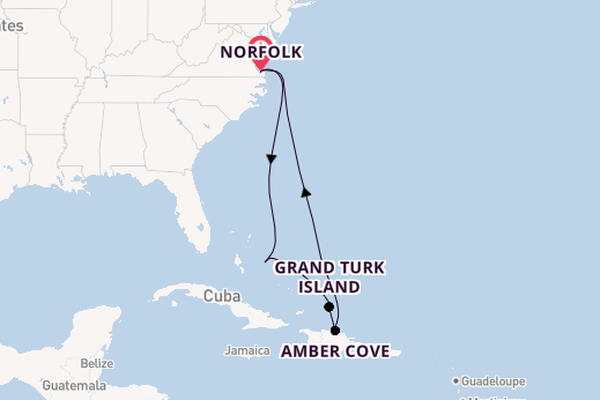 Caribbean from Norfolk, Virginia, USA with the Carnival Sunshine