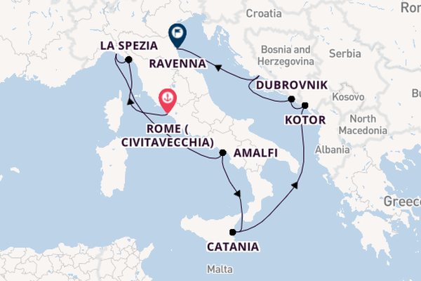 Mediterranean Sea from Rome (Civitavecchia), Italy with the Celebrity Constellation