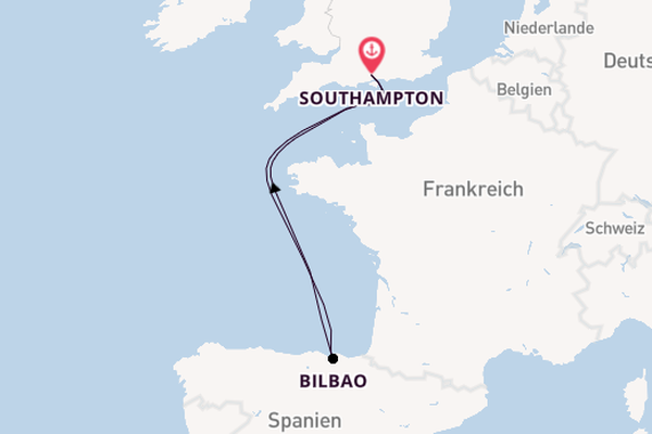 England ab Southampton, Großbritannien auf der Disney Wish