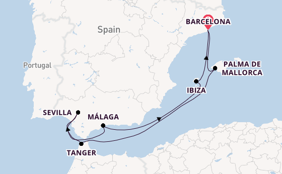 Westelijke Middellandse Zee vanaf Barcelona, Spanje met de Celebrity Xcel