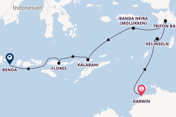 12-tägige Kreuzfahrt von Darwin nach Benoa