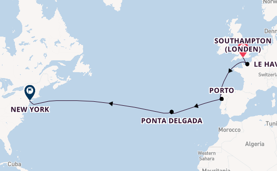 trans-Atlantisch vanaf Southampton (Londen), Engeland met de Norwegian Jewel