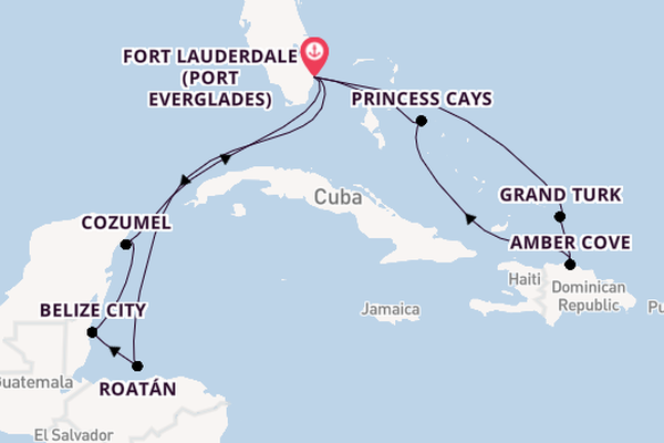 Western Caribbean from Fort Lauderdale (Port Everglades), Florida with the Star Princess