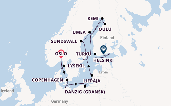 Norway from Oslo, Norway with the Seven Seas Mariner