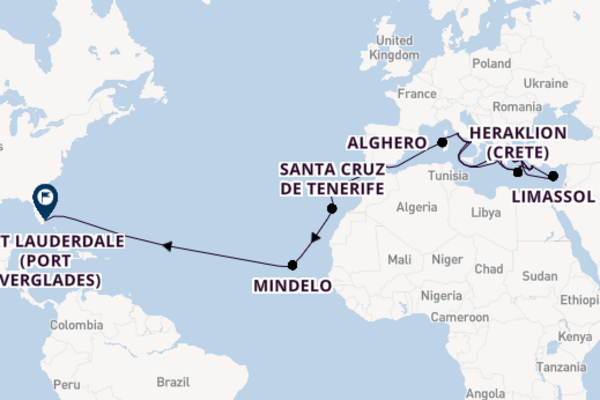 Sailing with Princess Cruises from Rome (Civitavecchia) to Fort Lauderdale (Port Everglades)