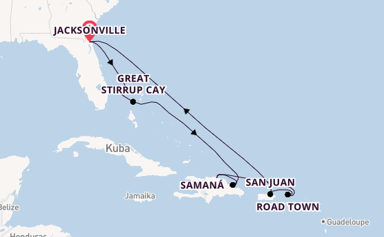 Karibik ab Jacksonville, Florida USA auf der Norwegian Dawn