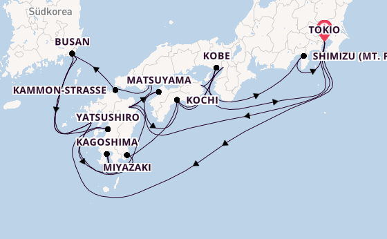 Japan ab Tokio, Japan auf der Diamond Princess