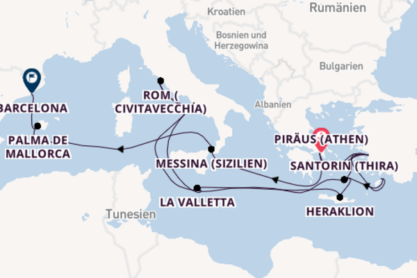 21 Tage Mittelmeer Kreuzfahrt