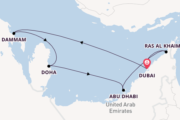 Arabian Gulf from Dubai, United Arab Emirates with the EXPLORA I