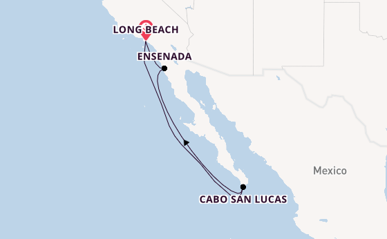 USA West Coast from Long Beach, California, USA with the Carnival Legend