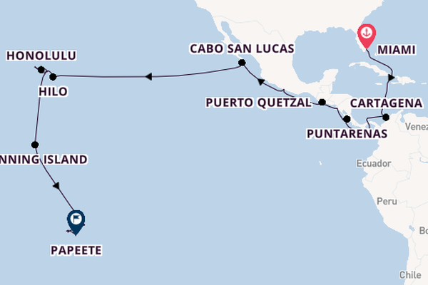 Polynesië vanaf Miami, Verenigde Staten met de Seven Seas Mariner