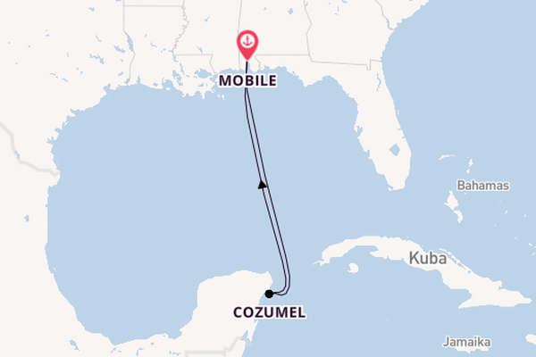 Westliche Karibik ab Mobile, Alabama, USA auf der Carnival Spirit