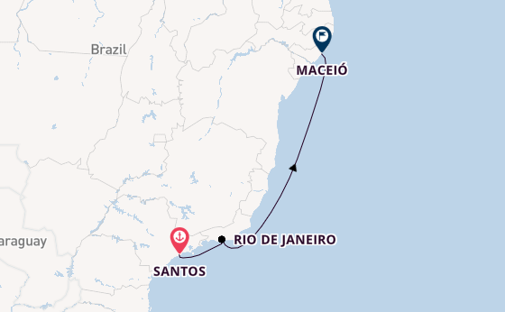 Brazil from Santos, Brazil with the MSC Musica